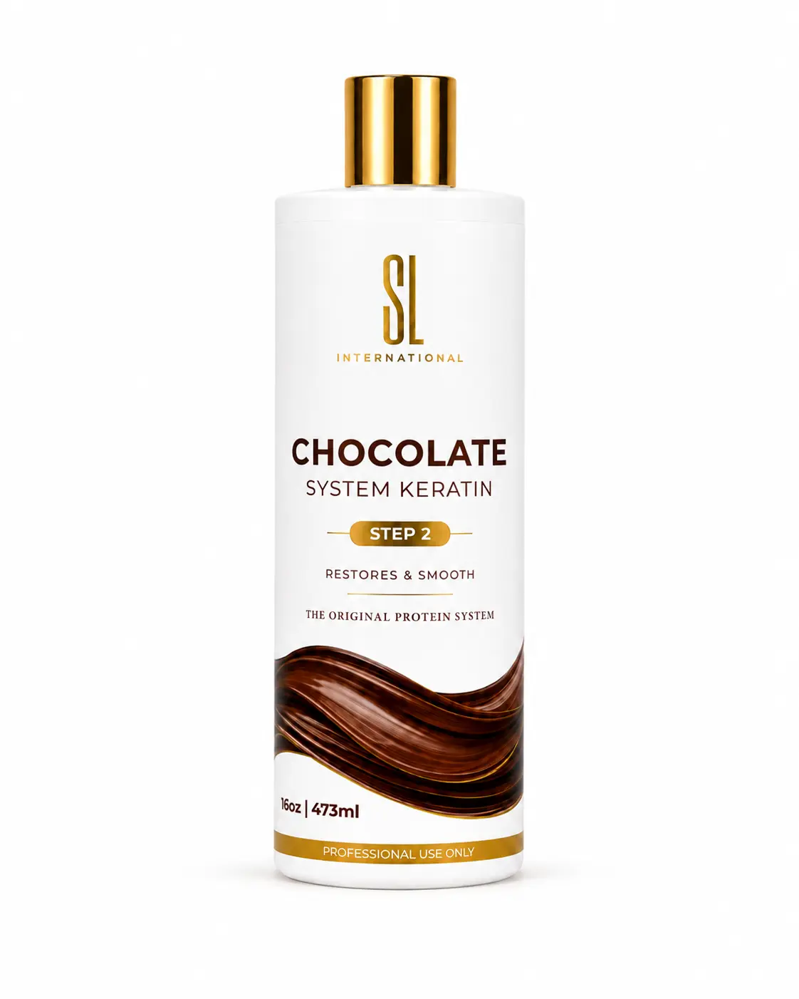 SL International Chocolate Keratin treatment bottle 16oz for damaged hair