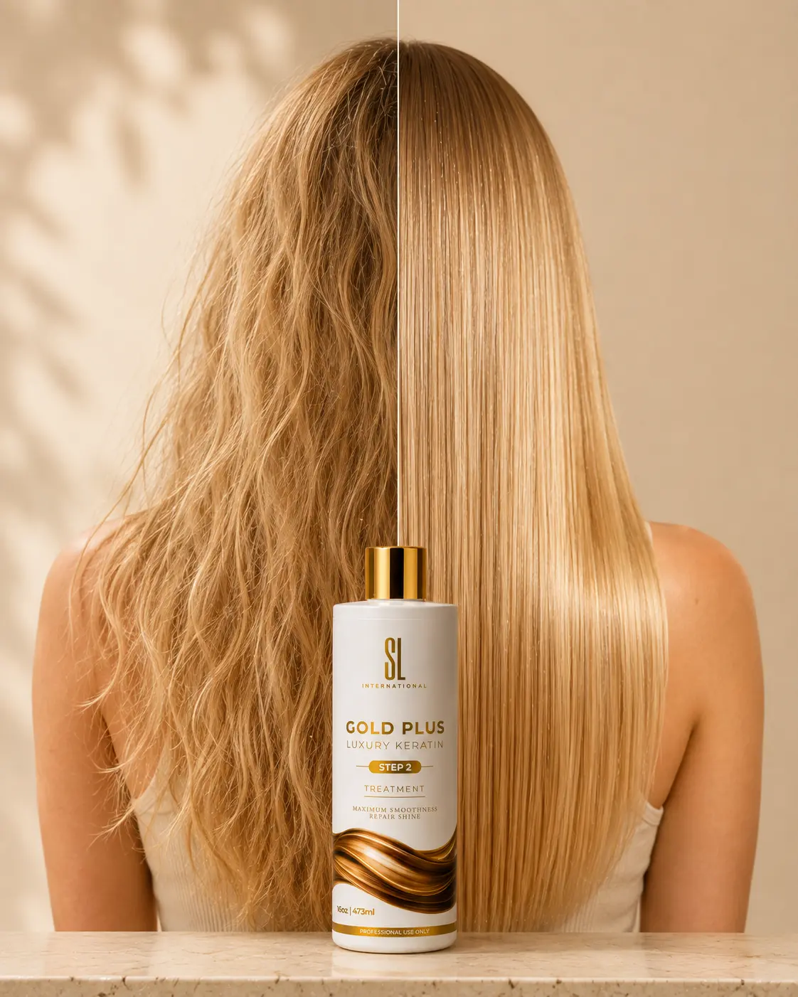 SL International Gold Plus keratin bottle, 8oz 16oz 32oz professional sizes