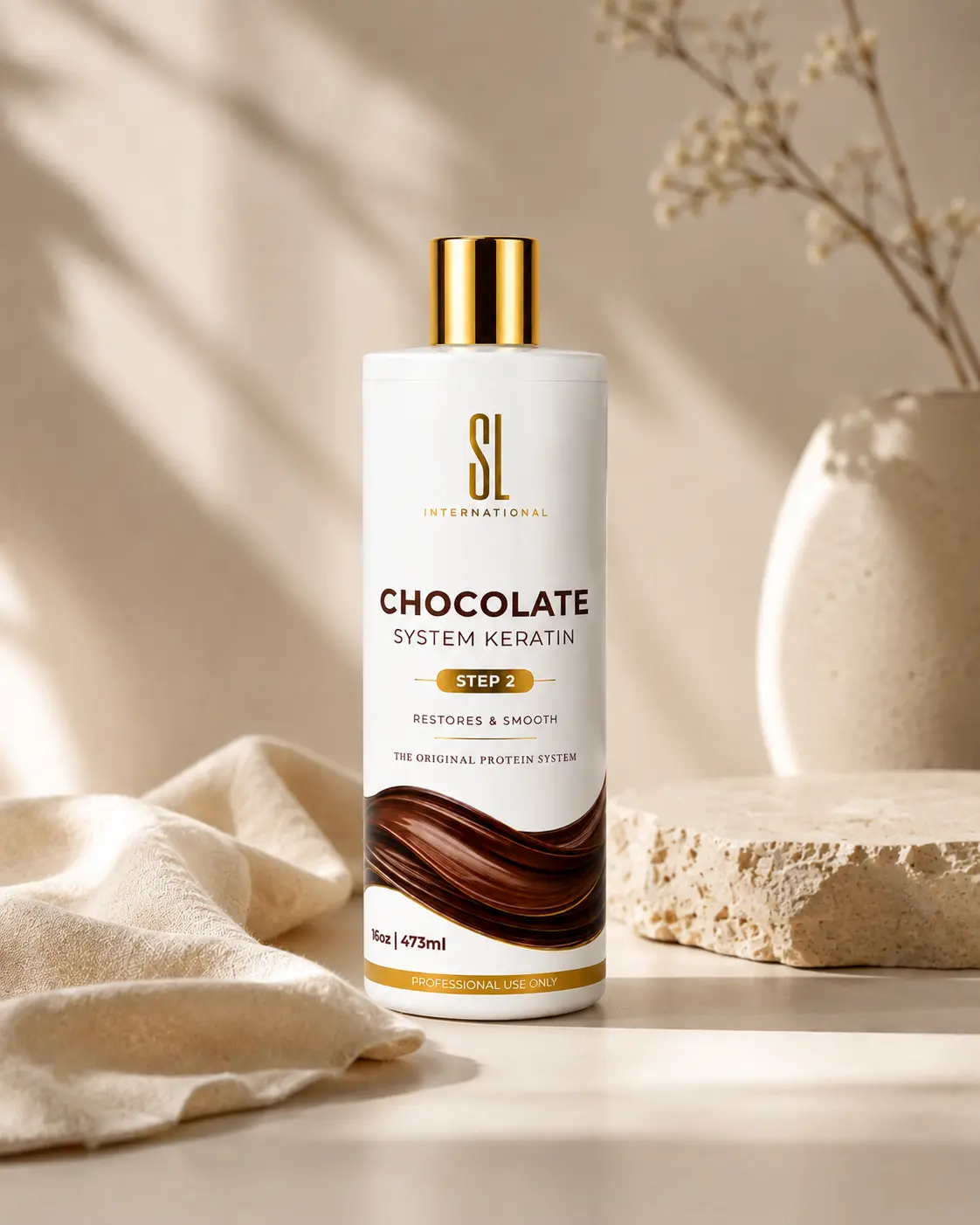 Chocolate keratin with vitamins A E B2 and magnesium for hair repair