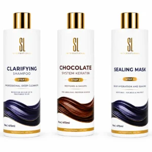 SL International Chocolate System Keratin bottle, professional Step 2 straightening and regeneration treatment