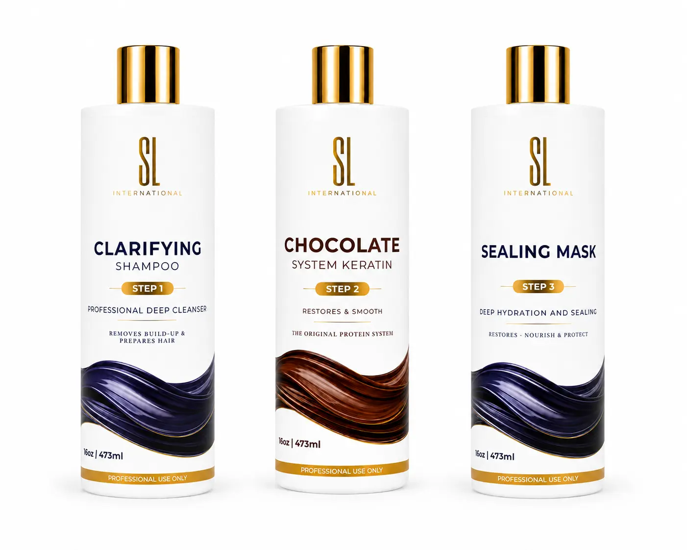 SL International Chocolate System Keratin bottle, professional Step 2 straightening and regeneration treatment