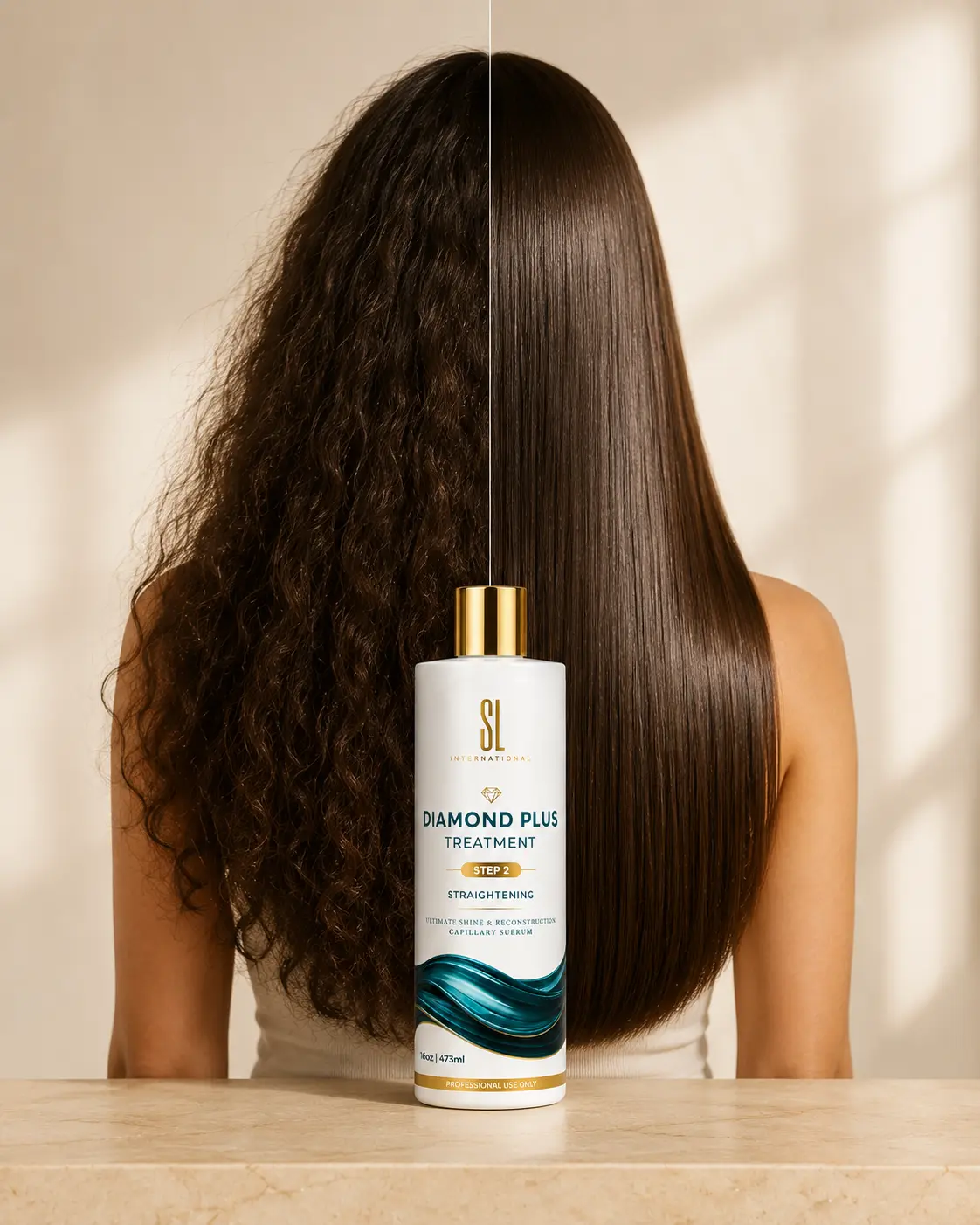Close-up of the Diamond Plus Treatment label showing diamond icon and gold accents