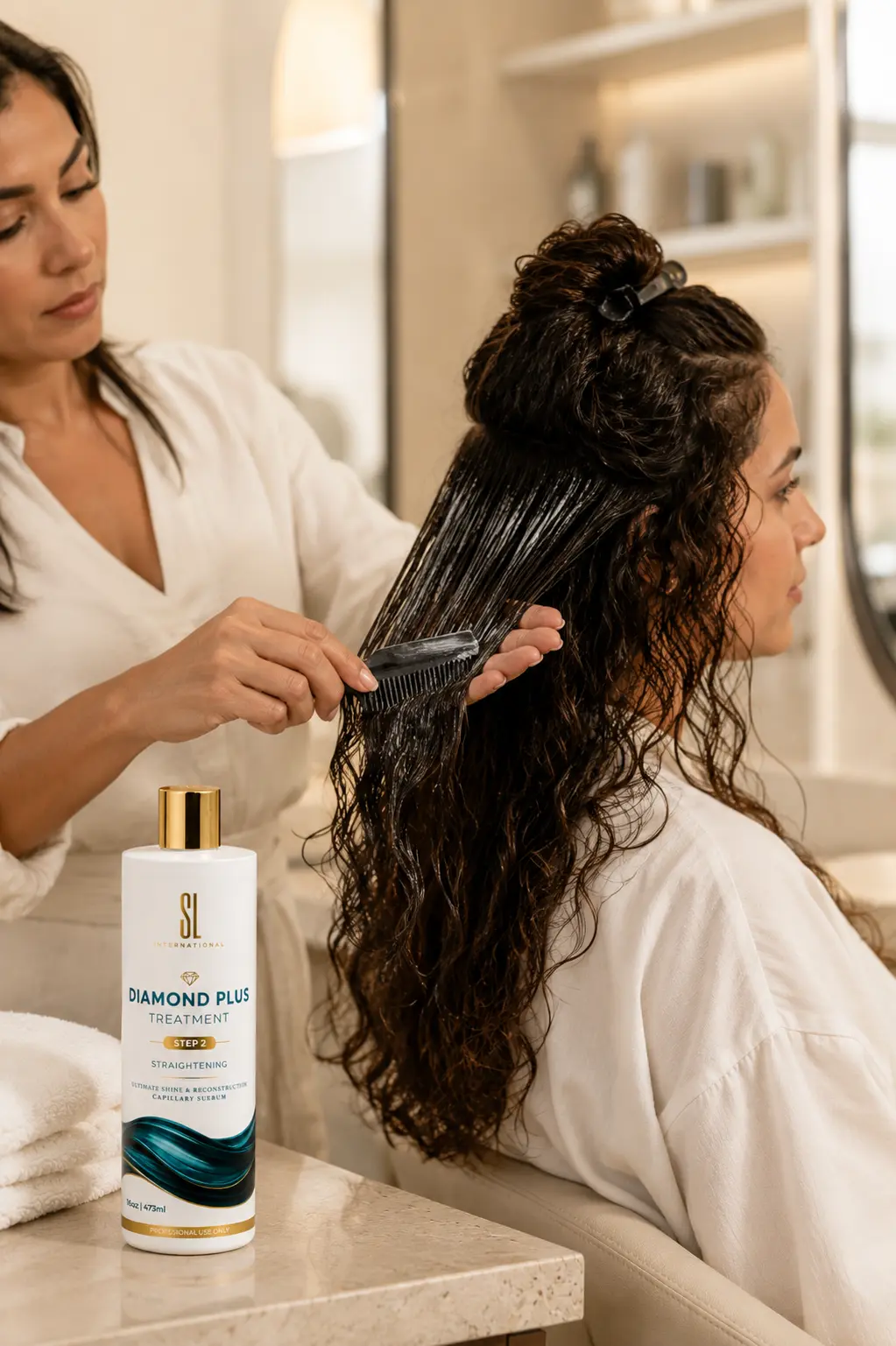 SL International Diamond Plus Treatment, 473ml, for professional salon use