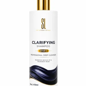 Bottle of Clarifying Shampoo by SL International, professional Step 1 deep cleanser